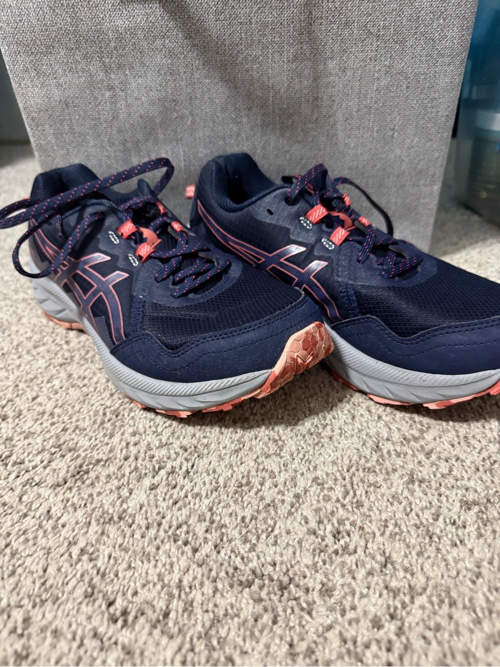 Asics Navy with Coral Accent Trail Runners